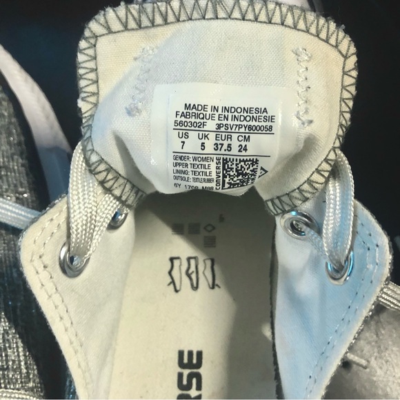 Silver Woven Converse NEW - Picture 4 of 4